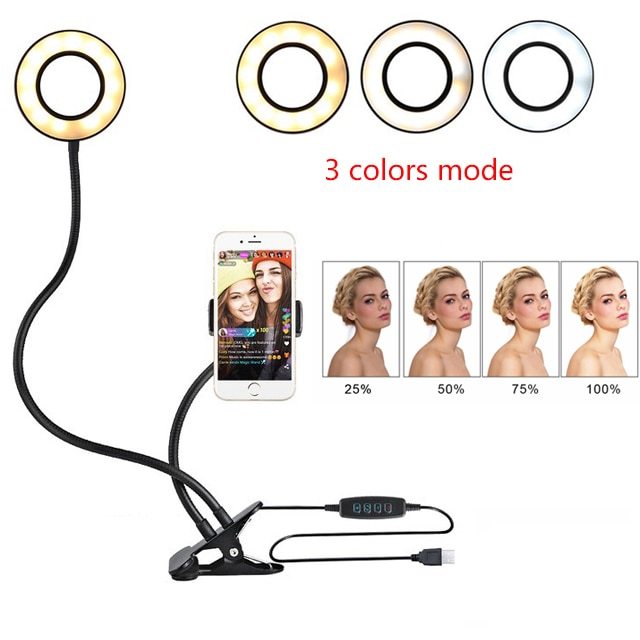 LED Selfie Ring Light for Live Adjustable Makeup Light-8cm Stand - Galaxyoon Technology