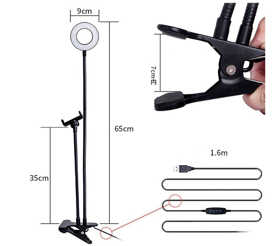 LED Selfie Ring Light for Live Adjustable Makeup Light-8cm Stand - Galaxyoon Technology