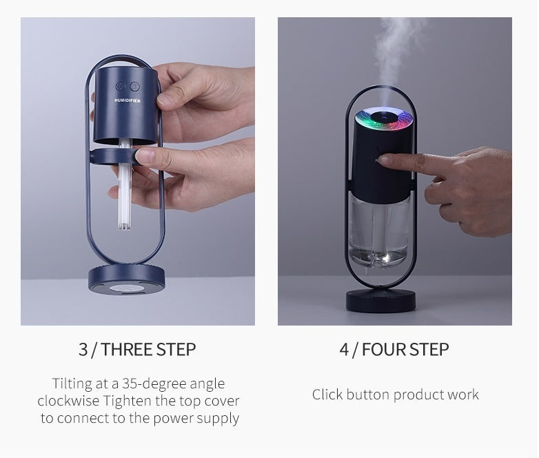 Magic Shadow USB Air Humidifier For Home With Projection Night Lights Ultrasonic Car Mist Maker Mini Office Air Purifier - Galaxyoon Technology