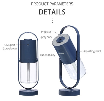 Magic Shadow USB Air Humidifier For Home With Projection Night Lights Ultrasonic Car Mist Maker Mini Office Air Purifier - Galaxyoon Technology